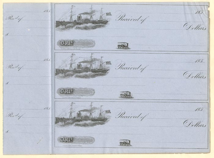 Uncut Sheet of 3 Unissued Checks